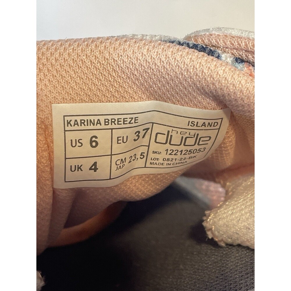 Hey Dude Karina Breeze Island Shoes Womens Size 6 Pink Casual Comfort Walking - Picture 9 of 12